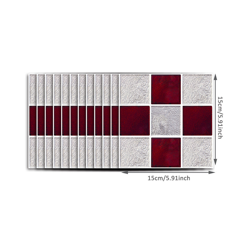 Red Mosaic Tile Wallpapers Pick Up Sticks Moroccan Washroom Wall Covering, 50 Pieces Clearhalo 'Wall Decor' 'Wallpaper' 1512446