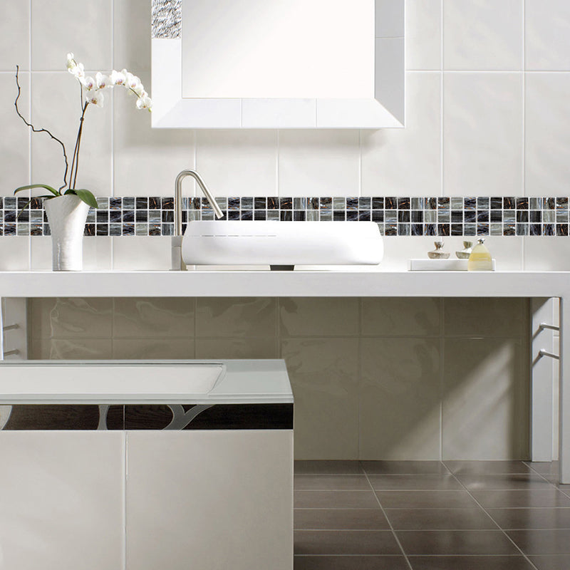 Marble Mosaic Tile Wallpaper Panels Modern Peel off Bathroom Wall Art, 4' x 4 (54 Pcs) Clearhalo 'Wall Decor' 'Wallpaper' 1512455