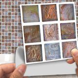 Marble Mosaic Tile Wallpaper Panels Modern Peel off Bathroom Wall Art, 4' x 4 (54 Pcs) Clearhalo 'Wall Decor' 'Wallpaper' 1512461