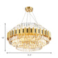 Layered Pendant Light Dining Room Multi Light Vintage Metal Chandelier Light with Faceted Crystal in Gold Clearhalo 'Ceiling Lights' 'Chandeliers' 'Modern Chandeliers' 'Modern' Lighting' 151260