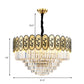 Modern Round Chandelier Lighting Fixture Crystal and Metal Hanging Light with Flower Pattern in Brass for Bedroom Clearhalo 'Ceiling Lights' 'Chandeliers' 'Modern Chandeliers' 'Modern' Lighting' 151277