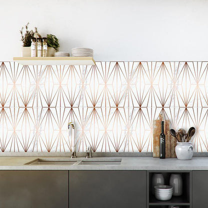 Minimalist Diamond Wallpaper Panels Coffee Kitchen Stick On Wall Decoration, 8' x 8" Coffee Clearhalo 'Wall Decor' 'Wallpaper' 1512802