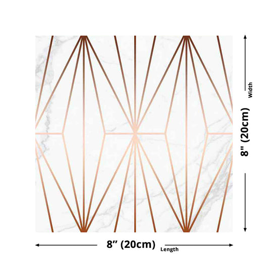 Minimalist Diamond Wallpaper Panels Coffee Kitchen Stick On Wall Decoration, 8' x 8" Clearhalo 'Wall Decor' 'Wallpaper' 1512805