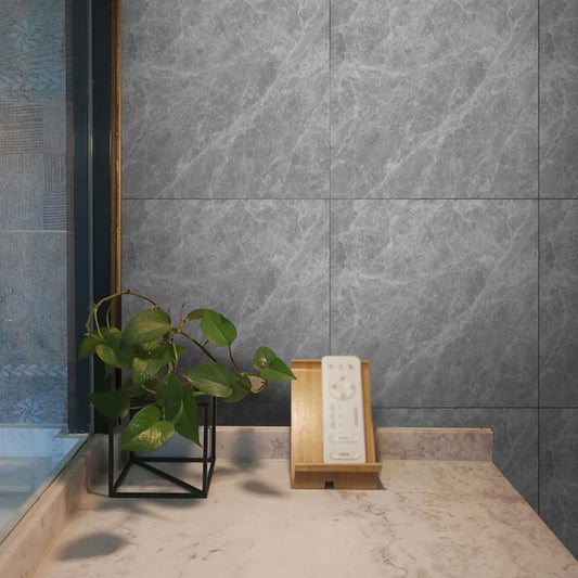 Grey Marble Effect Wallpaper Panels Peel and Stick Wall Covering for Living Room Grey Clearhalo 'Modern wall decor' 'Modern' 'Wallpaper' Wall Decor' 1512842