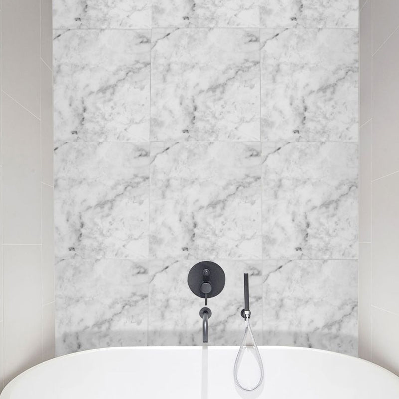 Adhesive Marble Wallpaper Panels Contemporary PVC Wall Art for Bedroom, 12' L x 12" W Grey Clearhalo 'Modern wall decor' 'Modern' 'Wallpaper' Wall Decor' 1512857