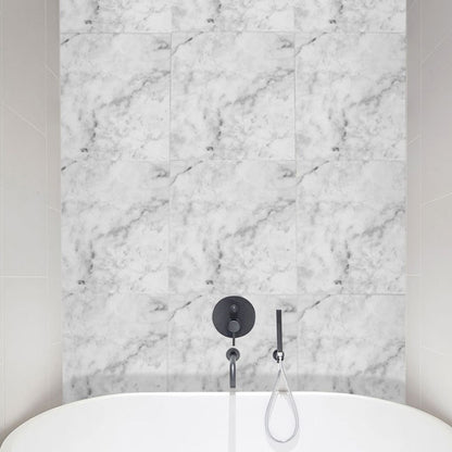Adhesive Marble Wallpaper Panels Contemporary PVC Wall Art for Bedroom, 12' L x 12" W Grey Clearhalo 'Modern wall decor' 'Modern' 'Wallpaper' Wall Decor' 1512857