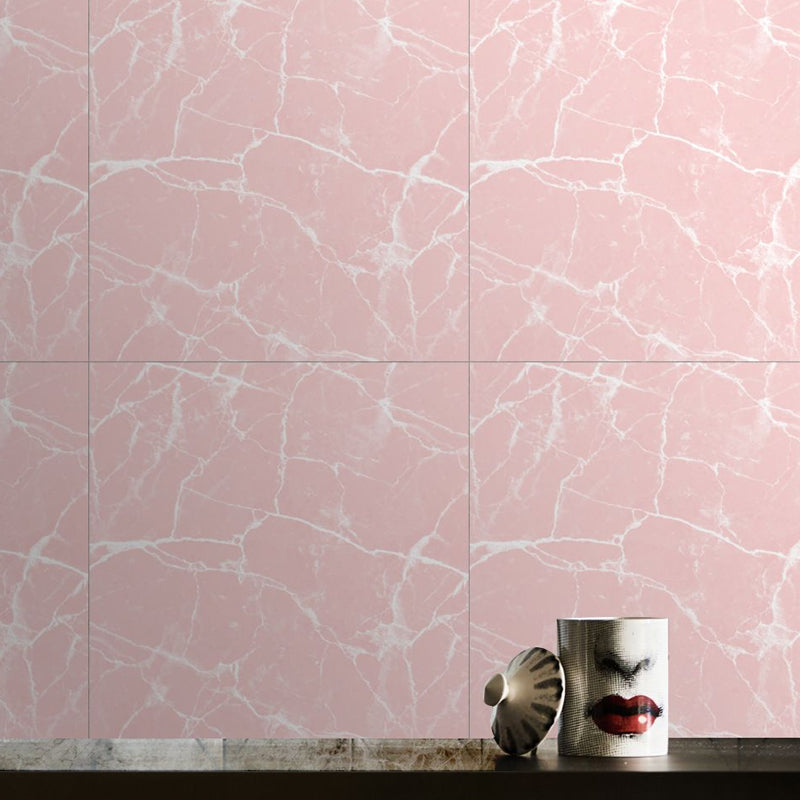 Pink Marble Look Wallpaper Panels Peel and Paste Modernist Bedroom Wall Covering Pink Clearhalo 'Modern wall decor' 'Modern' 'Wallpaper' Wall Decor' 1512867
