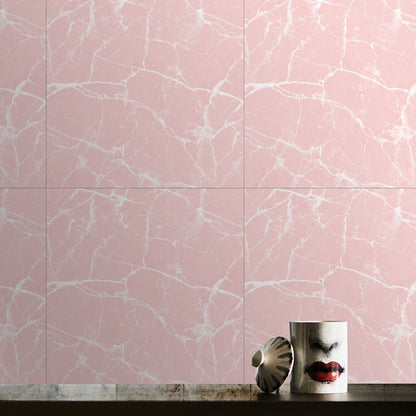 Pink Marble Look Wallpaper Panels Peel and Paste Modernist Bedroom Wall Covering Pink Clearhalo 'Modern wall decor' 'Modern' 'Wallpaper' Wall Decor' 1512867