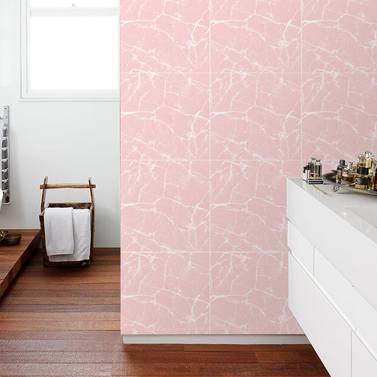 Pink Marble Look Wallpaper Panels Peel and Paste Modernist Bedroom Wall Covering Clearhalo 'Modern wall decor' 'Modern' 'Wallpaper' Wall Decor' 1512868