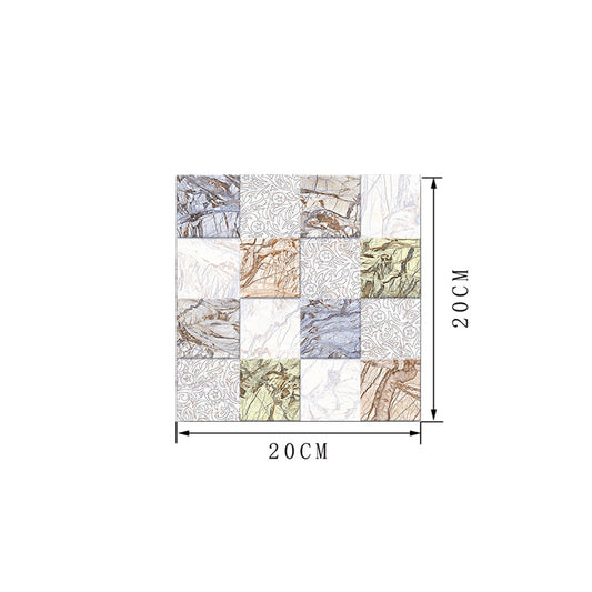 18 Pcs Blue Marble Wallpaper Panels Mosaic Tiles Modern Stick On Wall Art for Bathroom Clearhalo 'Wall Decor' 'Wallpaper' 1513024