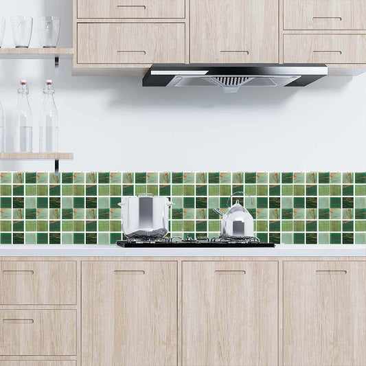 Marble Mosaic Tile Wallpaper Panels 18 Pcs Peel off Modern Kitchen Wall Decor, 8' L x 8" W