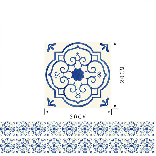 20 Pcs Blue Flower Wallpaper Panels Pick Up Sticks Kitchen Backsplash Wall Decor Clearhalo 'Wall Decor' 'Wallpaper' 1513104