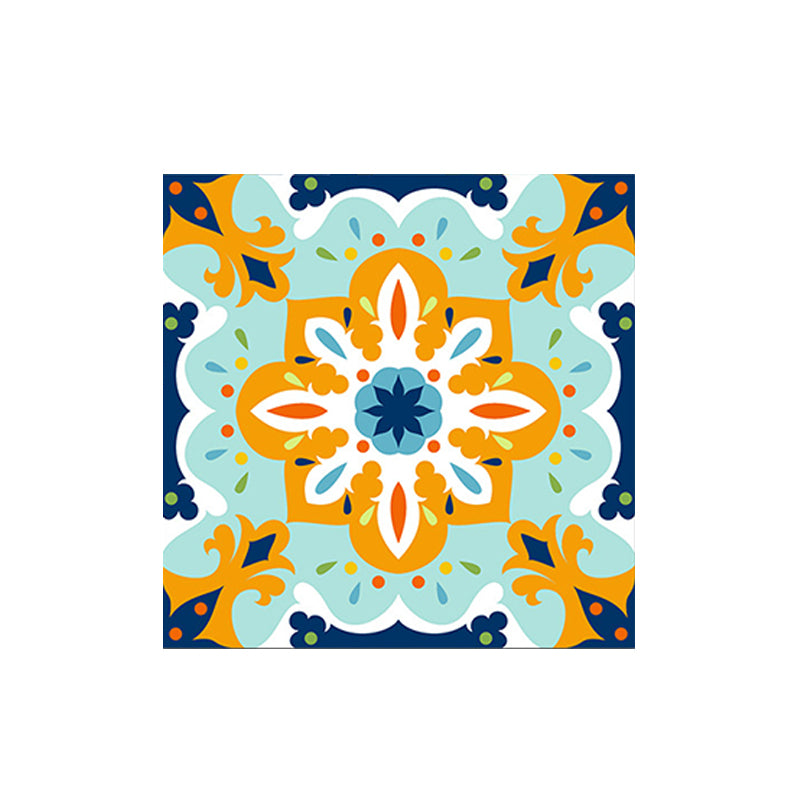 Green Flower Print Wallpaper Panels 18 Pieces Mosaic Tile Boho Peel and Stick Wall Decor Clearhalo 'Wall Decor' 'Wallpaper' 1513133