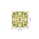 Mosaics Tile Adhesive Wallpapers 18 Pieces Boho Enchanting Fleur-De-Lis Wall Art in Green, 8' x 8" Clearhalo 'Wall Decor' 'Wallpaper' 1513158