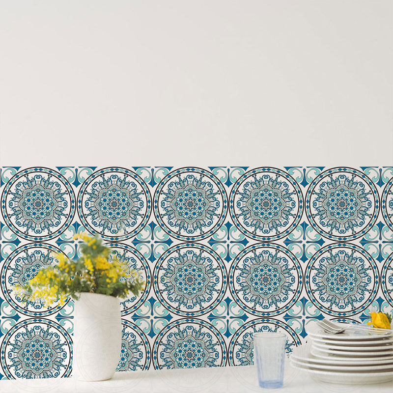 Peel and Stick Mandala Wallpapers Bohemian Style PVC Wall Art, 7.8-sq ft (18 Pieces) Clearhalo 'Wall Decor' 'Wallpaper' 1513178