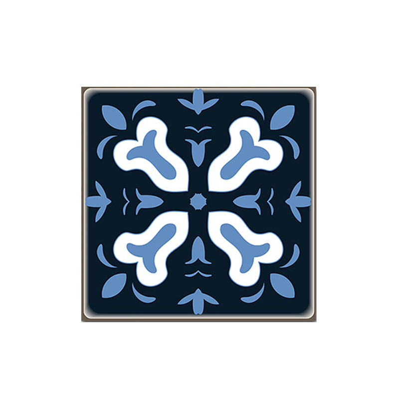 Baroque Tiles Wallpaper Panel Set 18 Pcs Blue PVC Wall Covering, Easy Peel off, 8' x 8" Clearhalo 'Wall Decor' 'Wallpaper' 1513184