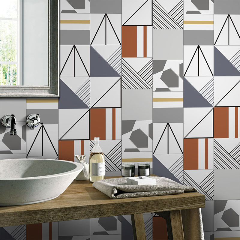 Modern Geometric Stick Wallpaper Panel 5 Pcs Grey Pick-Up Sticks Wall Art for Restaurant Grey Clearhalo 'Modern wall decor' 'Modern' 'Wallpaper' Wall Decor' 1513283