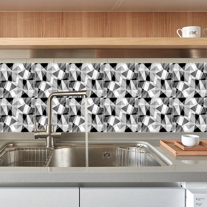 Geometry 3D Triangle Wallpapers 18 Pcs Adhesive Modern Kitchen Backsplash Wall Covering, 7.8-sq ft Clearhalo 'Modern wall decor' 'Modern' 'Wallpaper' Wall Decor' 1513292