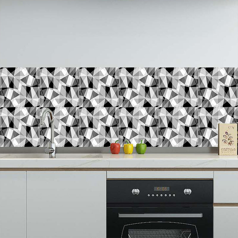 Geometry 3D Triangle Wallpapers 18 Pcs Adhesive Modern Kitchen Backsplash Wall Covering, 7.8-sq ft Clearhalo 'Modern wall decor' 'Modern' 'Wallpaper' Wall Decor' 1513293