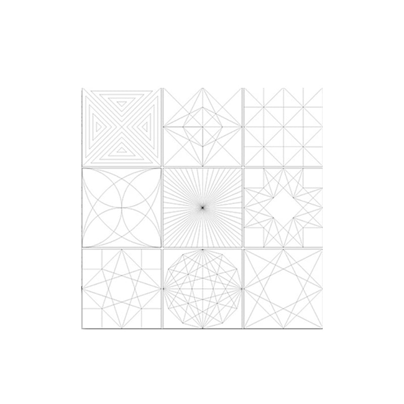 White Geometric Shapes Wallpaper Panel 18 Pieces Easy Peel off Wall Decor for Bathroom Clearhalo 'Modern wall decor' 'Modern' 'Wallpaper' Wall Decor' 1513303
