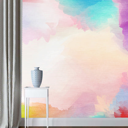 Cloud Wall Paper Mural Pink Art Deco Wall Covering for Girls Bedroom, Custom Print Pink Clearhalo 'Wall Decor' 'Wall Mural' 1513409