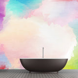 Cloud Wall Paper Mural Pink Art Deco Wall Covering for Girls Bedroom, Custom Print Clearhalo 'Wall Decor' 'Wall Mural' 1513410