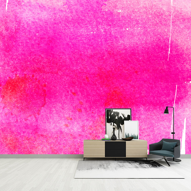 Pink Brush Stroke Wall Covering Mural Water-Resistant Wall Decor for Living Room Clearhalo 'Wall Decor' 'Wall Mural' 1513420