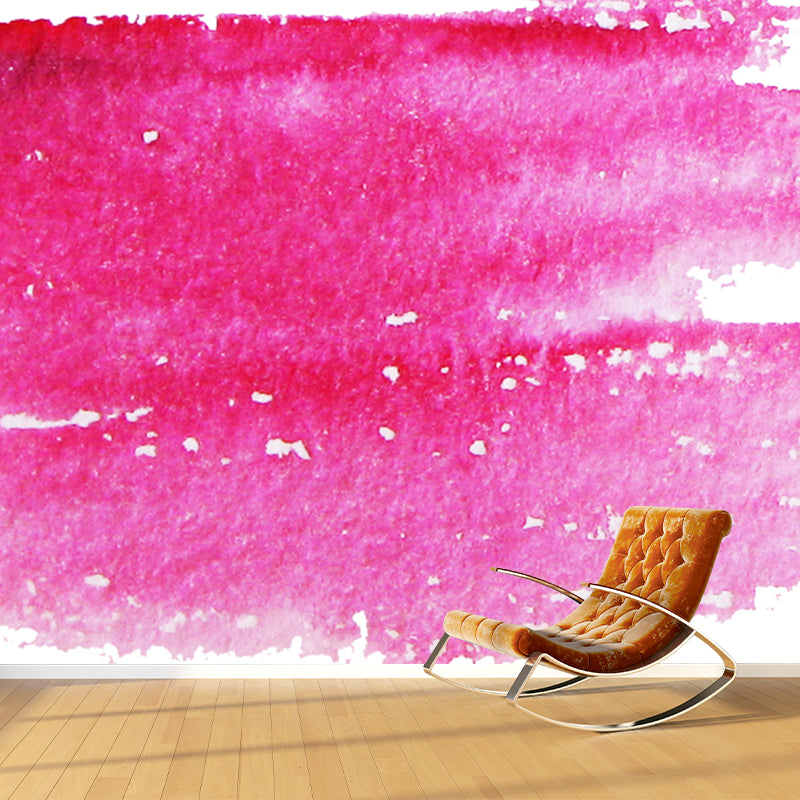 Pink Brush Stroke Wall Covering Mural Water-Resistant Wall Decor for Living Room Pink B Clearhalo 'Wall Decor' 'Wall Mural' 1513424