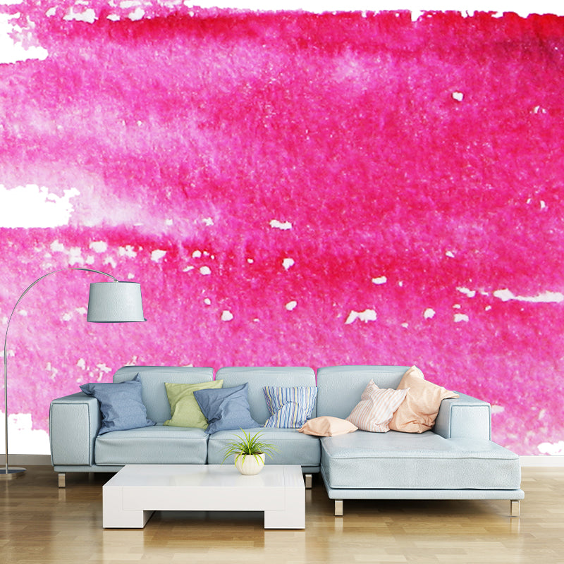 Pink Brush Stroke Wall Covering Mural Water-Resistant Wall Decor for Living Room Clearhalo 'Wall Decor' 'Wall Mural' 1513425