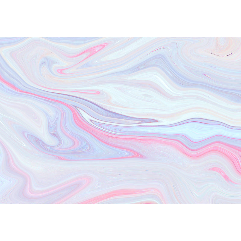 Custom Illustration Artistry Mural with Watercolor Waves Pattern in Pink for Girls Room Clearhalo 'Wall Decor' 'Wall Mural' 1513432