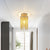Gold/Chrome/Blue Metal Chain Semi Flush Mount Lamp Modern 1 Light Living Room Ceiling Mounted Fixture Gold Clearhalo 'Ceiling Lights' 'Close To Ceiling Lights' 'Close to ceiling' 'Glass shade' 'Glass' 'Island Lights' 'Semi-flushmount' Lighting' 151343