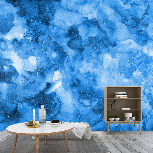 Ink in Water Look Mural Wallpaper Blue Artistry Wall Covering for Living Room, Custom-Print Clearhalo 'Wall Decor' 'Wall Mural' 1513450