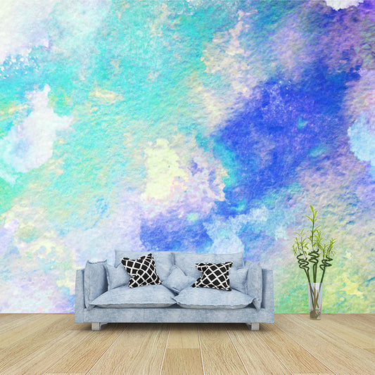 Illustration Tie Dye Wall Mural Full-Size Wall Art for Bedroom, Personalized Size, Green Clearhalo 'Wall Decor' 'Wall Mural' 1513470