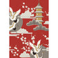 Halcyon and Tower Print Mural Japanese Non-Woven Fabric Wall Decor in Beige on Red Clearhalo 'Wall Decor' 'Wall Mural' 1513684