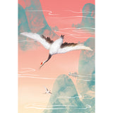 Blue Mountain Landscape Mural Hovering Halcyon Oriental Waterproof Wall Decoration Clearhalo 'Wall Decor' 'Wall Mural' 1513694