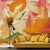 Orange Chinoiserie Wall Paper Mural Large Halcyon and Temple Scenery Wall Decor for Bedroom Orange Clearhalo 'Wall Decor' 'Wall Mural' 1513761