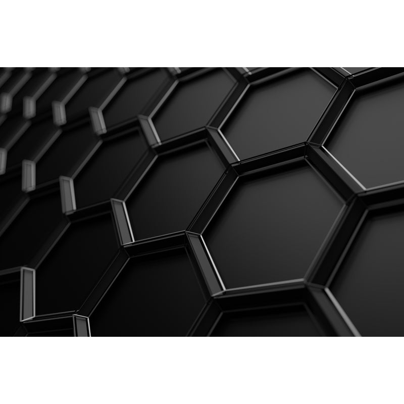 Black Honeycomb Metal Wallpaper Mural 3D Stain Resistant Wall Covering for Bedroom Clearhalo 'Wall Decor' 'Wall Mural' 1513911
