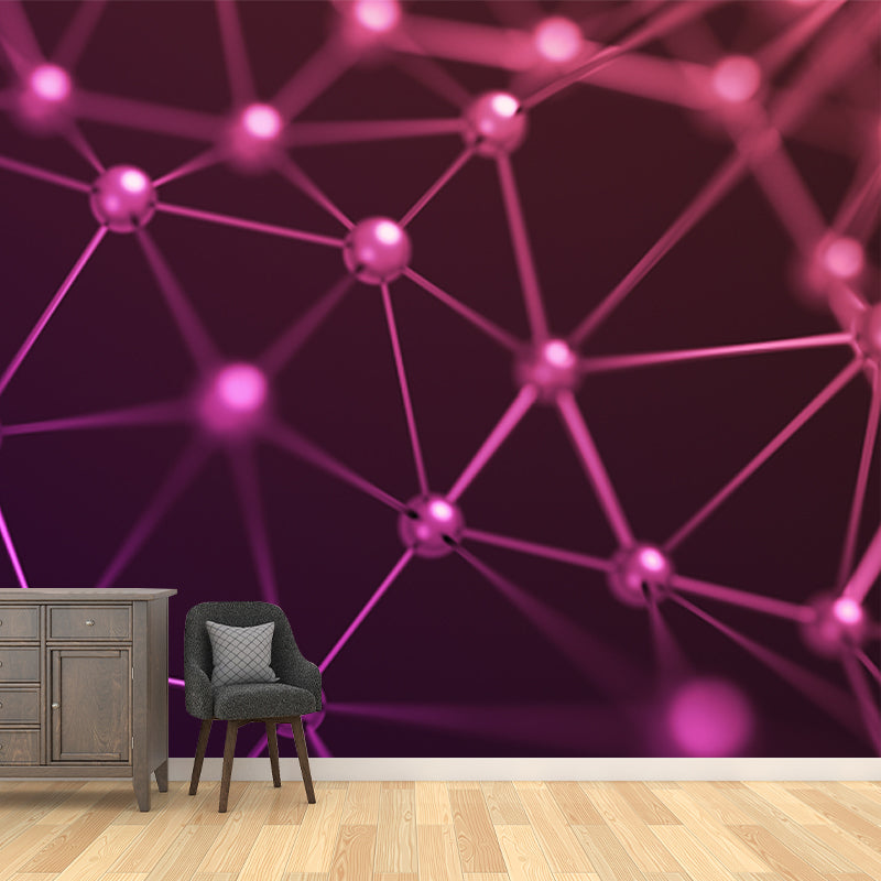 Stain-Proof Molecular Structure Mural Custom Size 3D Wall Covering for Accent Wall Clearhalo 'Wall Decor' 'Wall Mural' 1513955