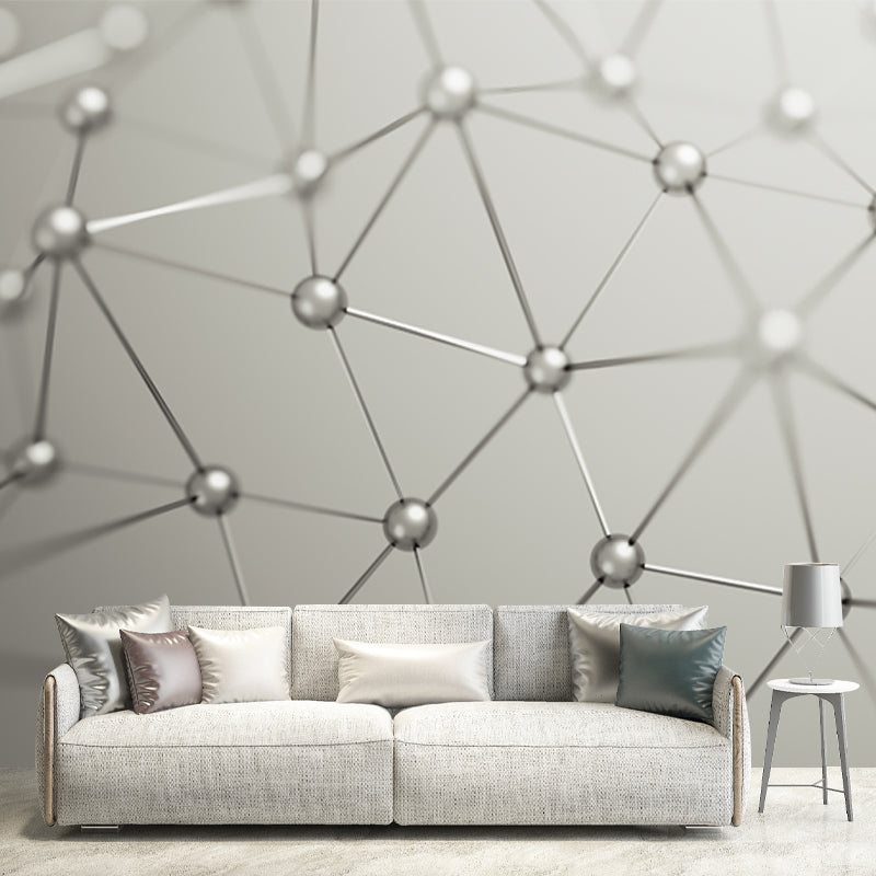 Stain-Proof Molecular Structure Mural Custom Size 3D Wall Covering for Accent Wall Clearhalo 'Wall Decor' 'Wall Mural' 1513959