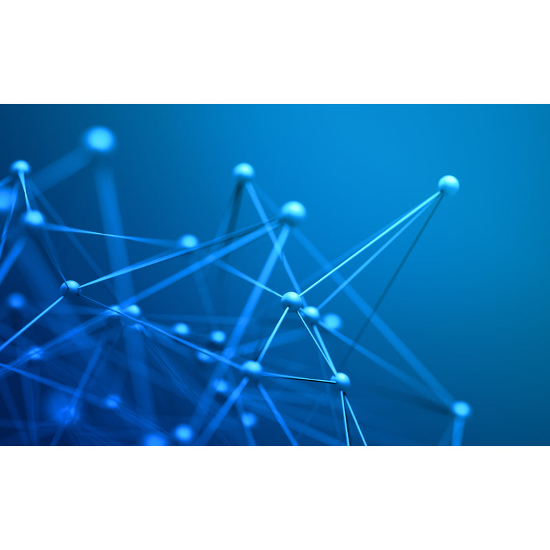 Full Size Molecule Wall Mural Decal Blue Non-Woven Fabric Wall Decor, Washable, Custom Made Clearhalo 'Wall Decor' 'Wall Mural' 1513979