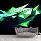 Modernist 3D Geometric Mural for Accent Wall Personalized Wall Art in Green on Black Clearhalo 'Wall Decor' 'Wall Mural' 1513995