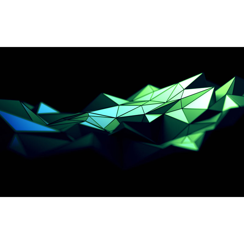 Modernist 3D Geometric Mural for Accent Wall Personalized Wall Art in Green on Black Clearhalo 'Wall Decor' 'Wall Mural' 1513996