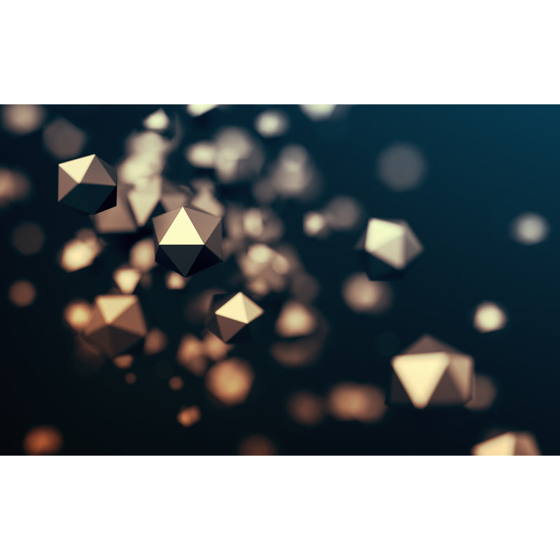 Floating 3D Geometric Shape Mural Yellow Modern Style Wall Decoration for Living Room Clearhalo 'Wall Decor' 'Wall Mural' 1514001