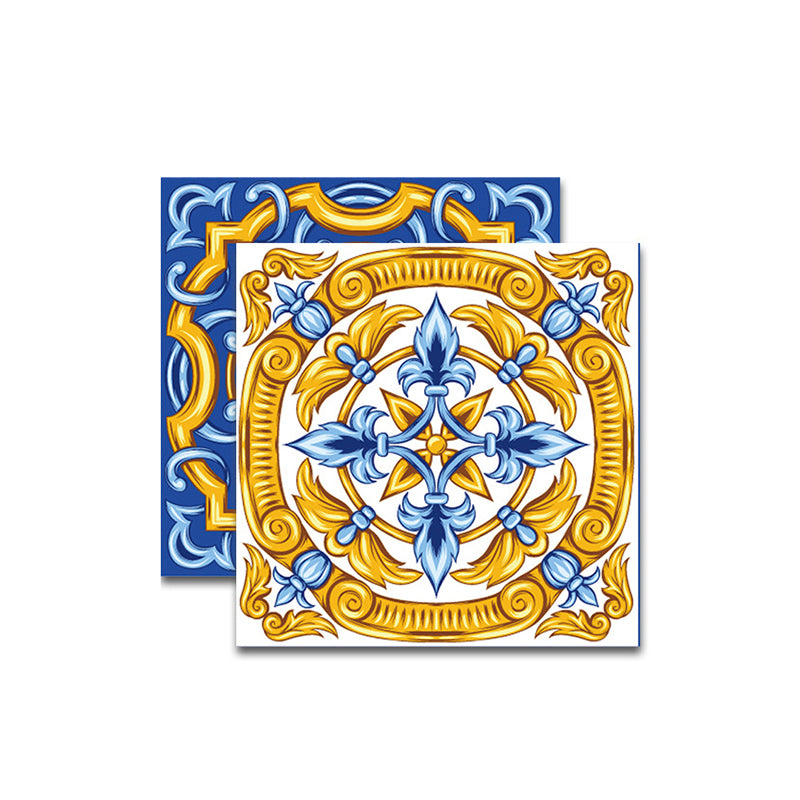 Fleur De Lis Stick Wallpapers Blue Bohemia Wall Art for Kitchen Backsplash, 18 Pieces Clearhalo 'Wall Decor' 'Wallpaper' 1514126