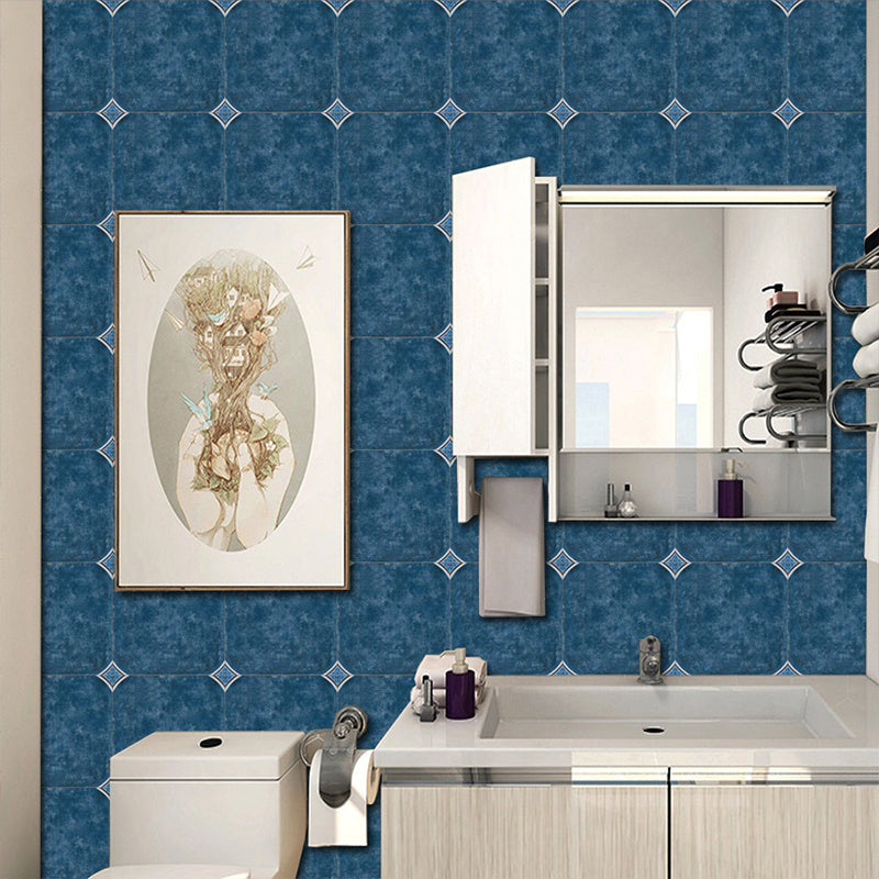 Solid Color Square Tile Wallpaper Panels Removable Vintage Bathroom Wall Art, 20 Pieces Clearhalo 'Vintage wall decor' 'Vintage' 'Wallpaper' Wall Decor' 1514196