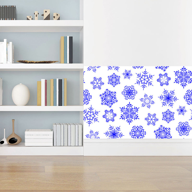 Self Sticking Snowflake Wallpaper Panels 18 Pcs Contemporary PVC Wall Art, 8' L x 8" W Clearhalo 'Modern wall decor' 'Modern' 'Wallpaper' Wall Decor' 1514409