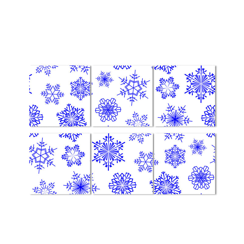 Self Sticking Snowflake Wallpaper Panels 18 Pcs Contemporary PVC Wall Art, 8' L x 8" W Clearhalo 'Modern wall decor' 'Modern' 'Wallpaper' Wall Decor' 1514410