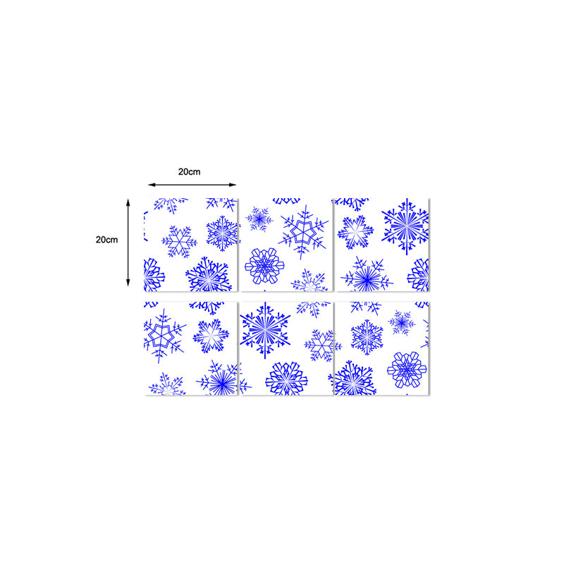 Self Sticking Snowflake Wallpaper Panels 18 Pcs Contemporary PVC Wall Art, 8' L x 8" W Clearhalo 'Modern wall decor' 'Modern' 'Wallpaper' Wall Decor' 1514411
