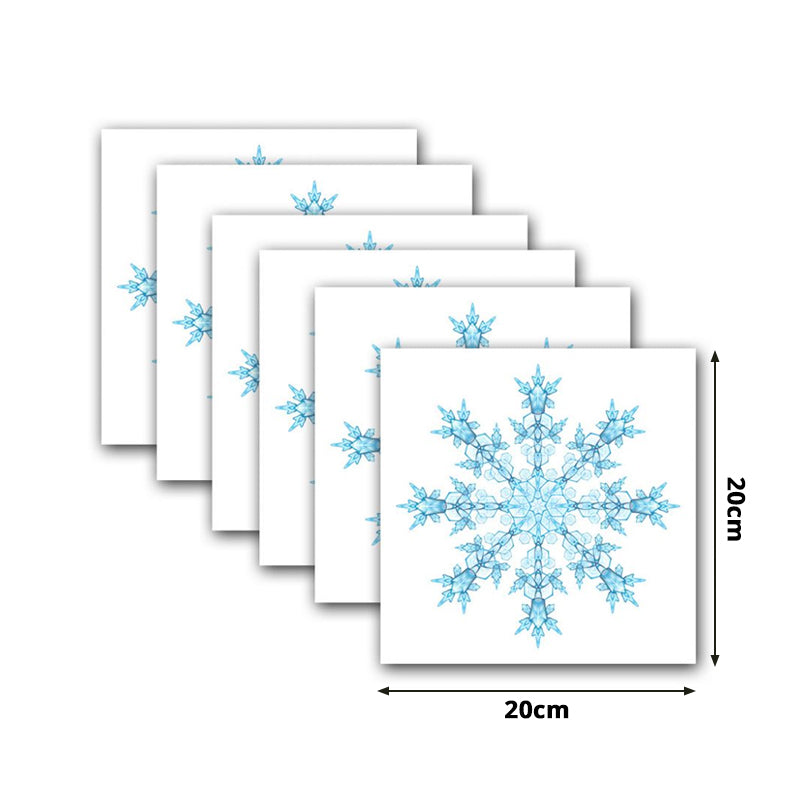 Self Sticking Snowflake Wallpaper Panels 18 Pcs Contemporary PVC Wall Art, 8' L x 8" W Clearhalo 'Modern wall decor' 'Modern' 'Wallpaper' Wall Decor' 1514416