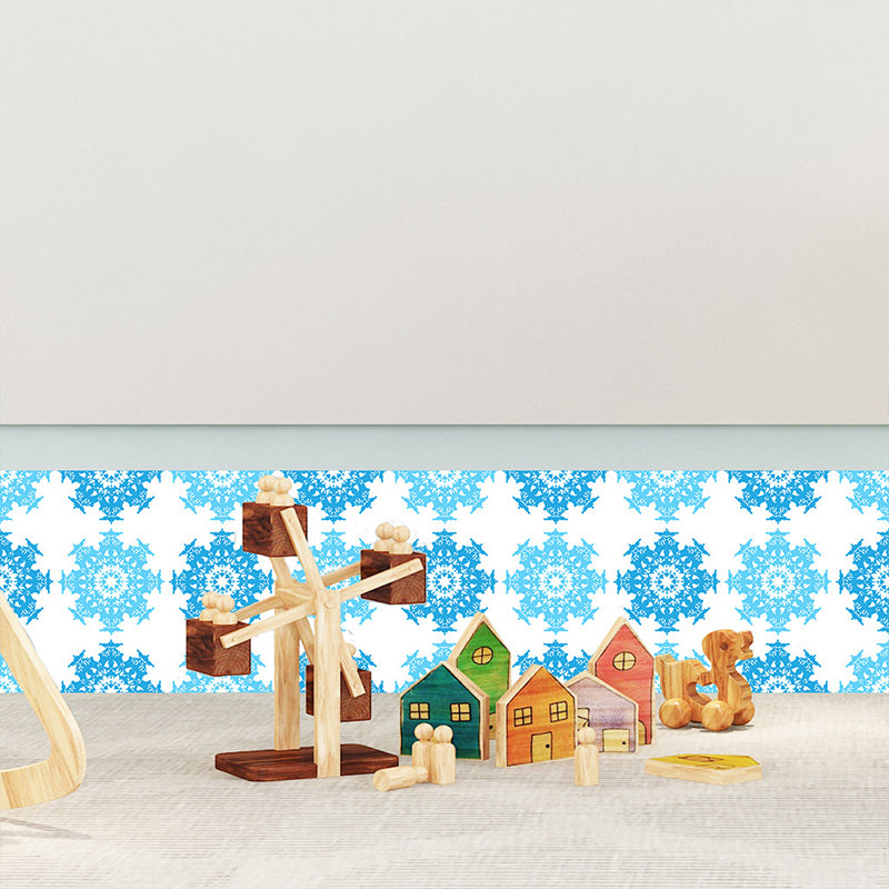 Self Sticking Snowflake Wallpaper Panels 18 Pcs Contemporary PVC Wall Art, 8' L x 8" W Clearhalo 'Modern wall decor' 'Modern' 'Wallpaper' Wall Decor' 1514418